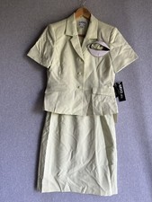 Kasper Skirt Suit 6P Light Cilantro White Summer 2 Piece Academia Career NWT