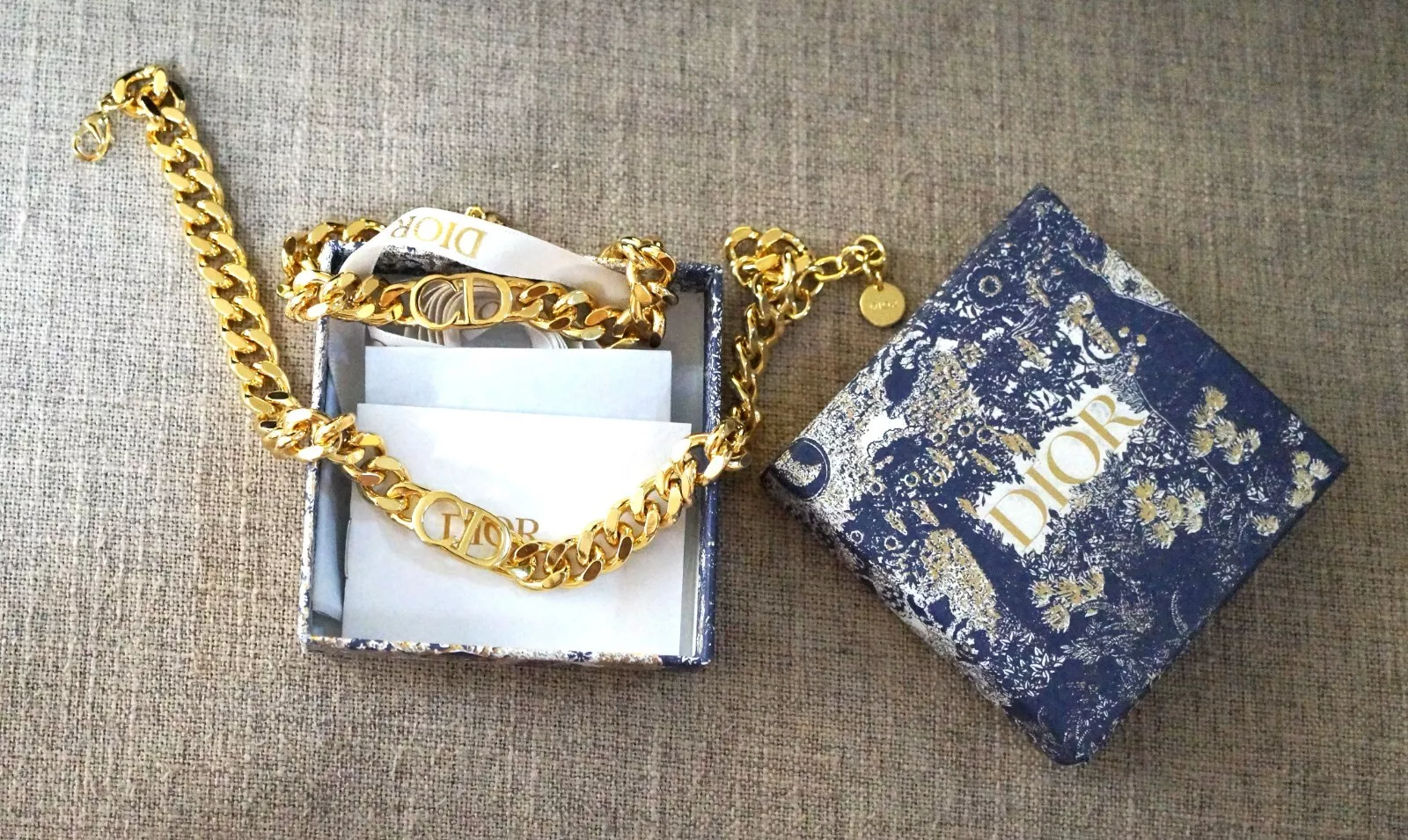 Auth. Ensemble collier et bracelet Dior