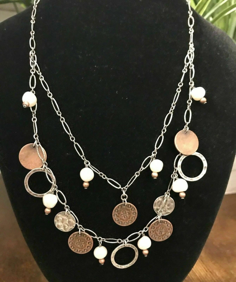 SILPADA N1567淡水珍珠铜币925纯银项链 