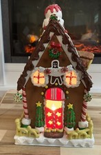 Lighted Gingerbread House 15 X 8x8 Candy Peppermint Striped Christmas LVtg