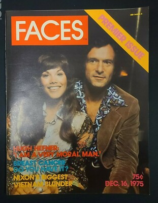 Vintage FACES Magazine Premier Issue December 16, 1975 Hugh Hefner 