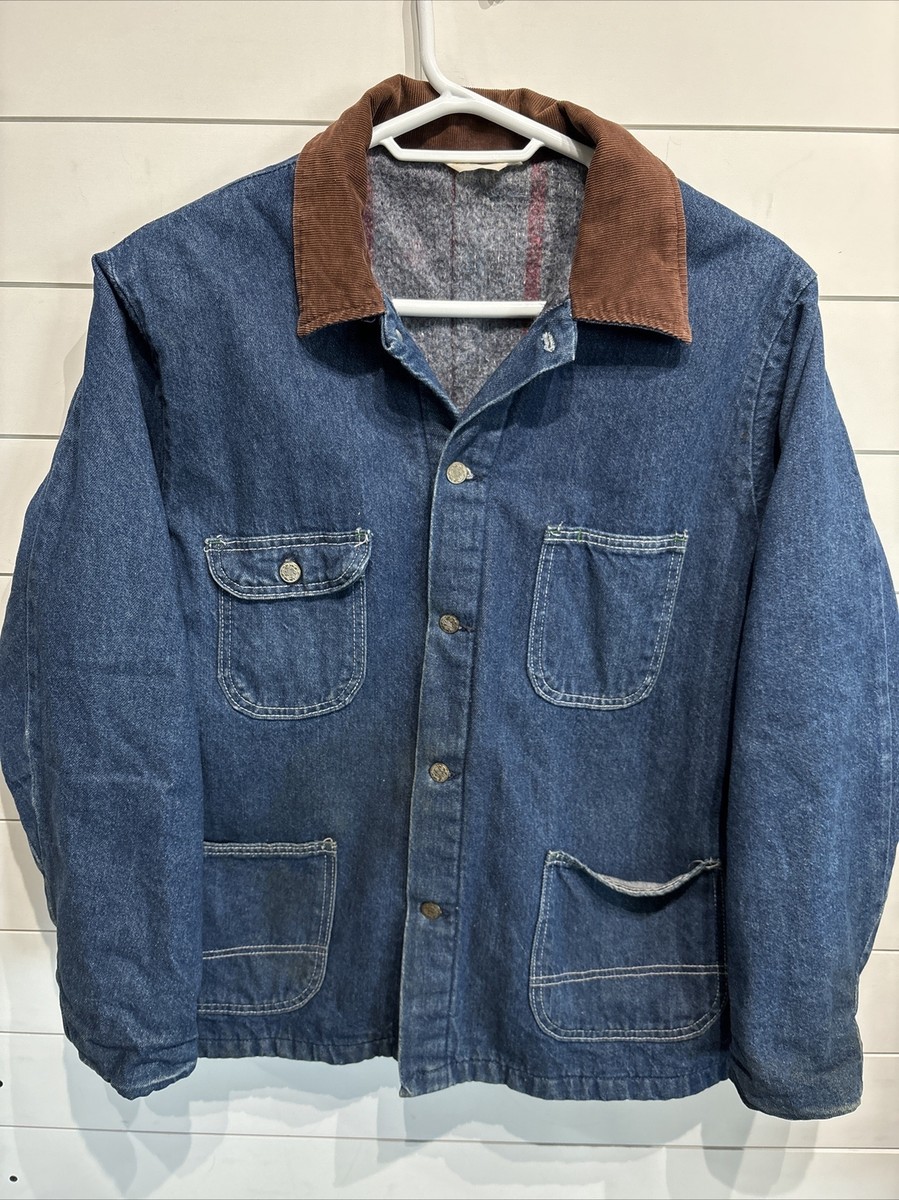 Vtg Key Imperial Blanket Lined Denim Blue Jean Work Farm Chore