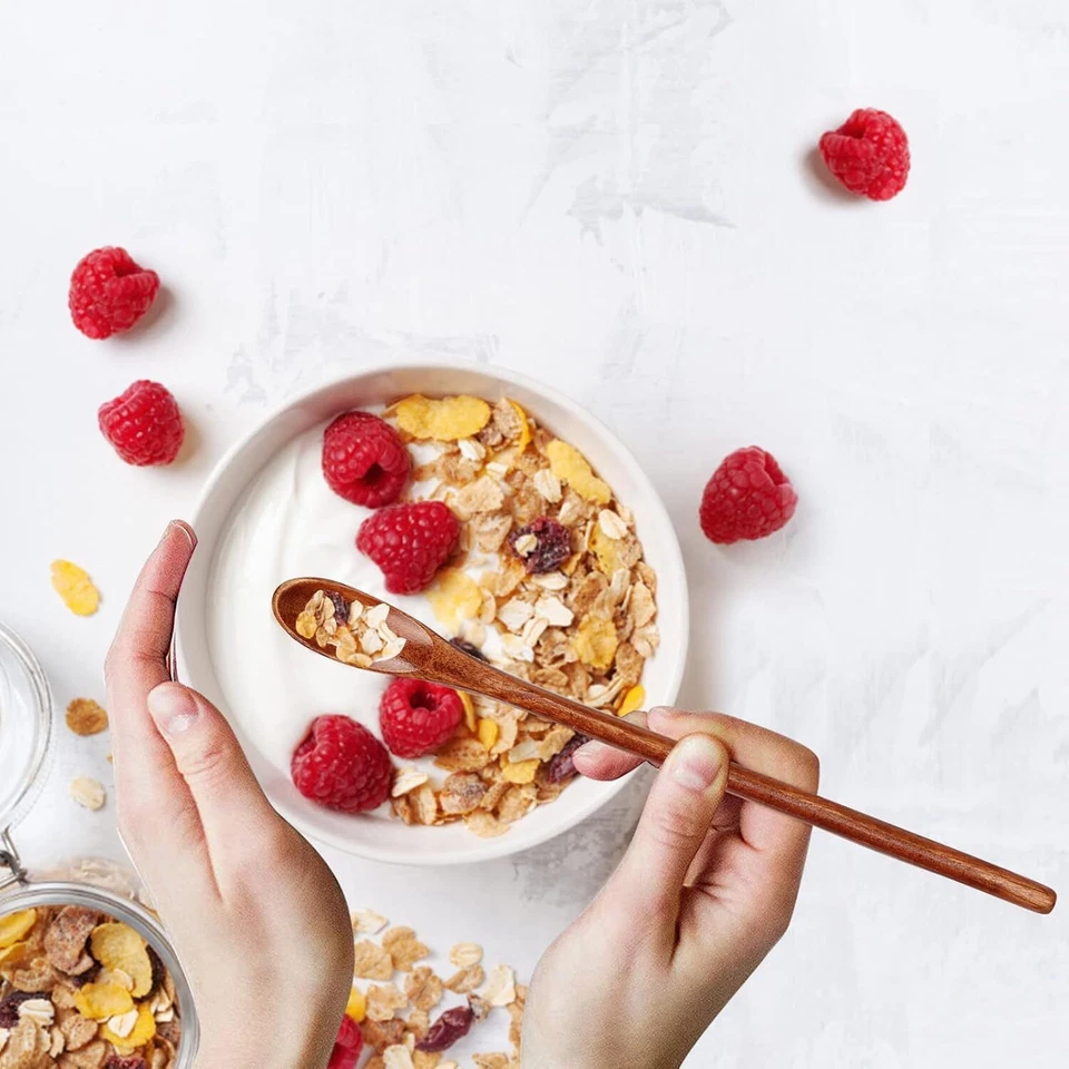 6 piezas cucharas pequeñas de madera para cucharas de café frascos cucharas de té cucharaditas de madera Ta... Foto 3 de 3