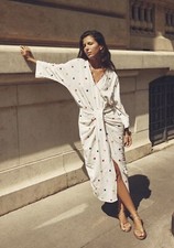 ZARA EMBROIDERED POMPOM COTTON DRESS Small