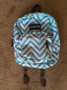 Unisex Azul Marrón Patrón auténtico Jansport Multiusos dos Correa Mochila!  | eBay