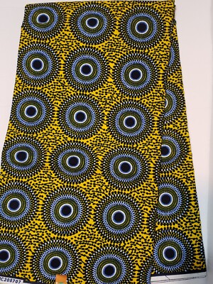  African Print Sewing Fabric Ankara  textile 100% Cotton Cloth 6 yards 