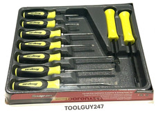 SNAP ON TOOLS SGDXPB90B HV 9Pc HI-VIZ Soft Grip Screwdriver Striking Prybar Set
