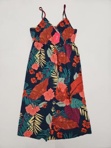 PatPat Tropical Print V Neck Dress Women's Size L Boho Floral