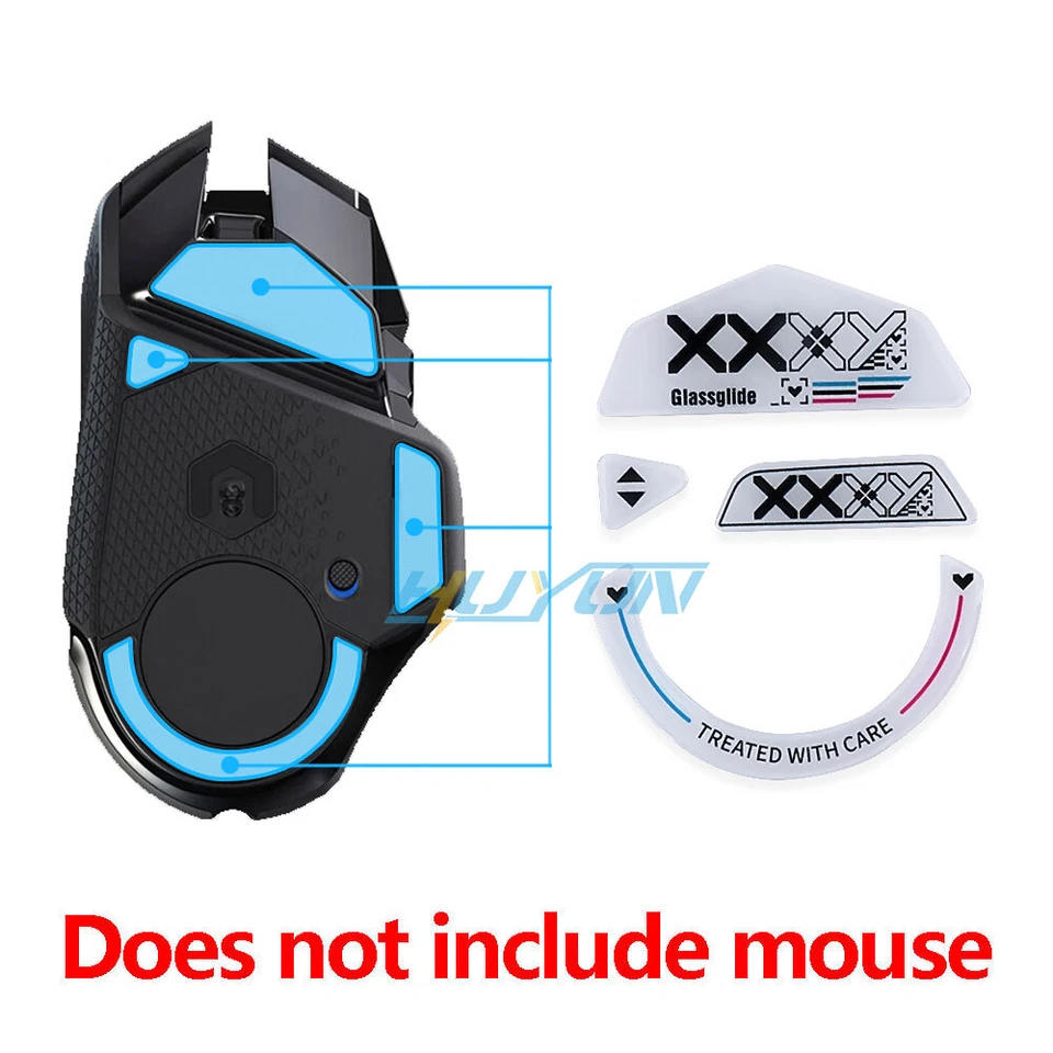 Für Logitech G502 Lightspeed Kabellose Gaming Maus Hartglas Fuß Aufkleber