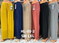 Women  ITALIAN PLEATED LONG WIDE LEG TROUSER PANTS