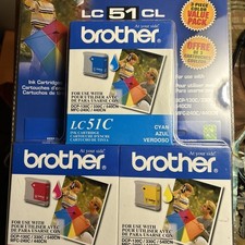 Brother LC51CL Color Ink Cartridge 3 Pack Cyan Magenta Yellow New Sealed