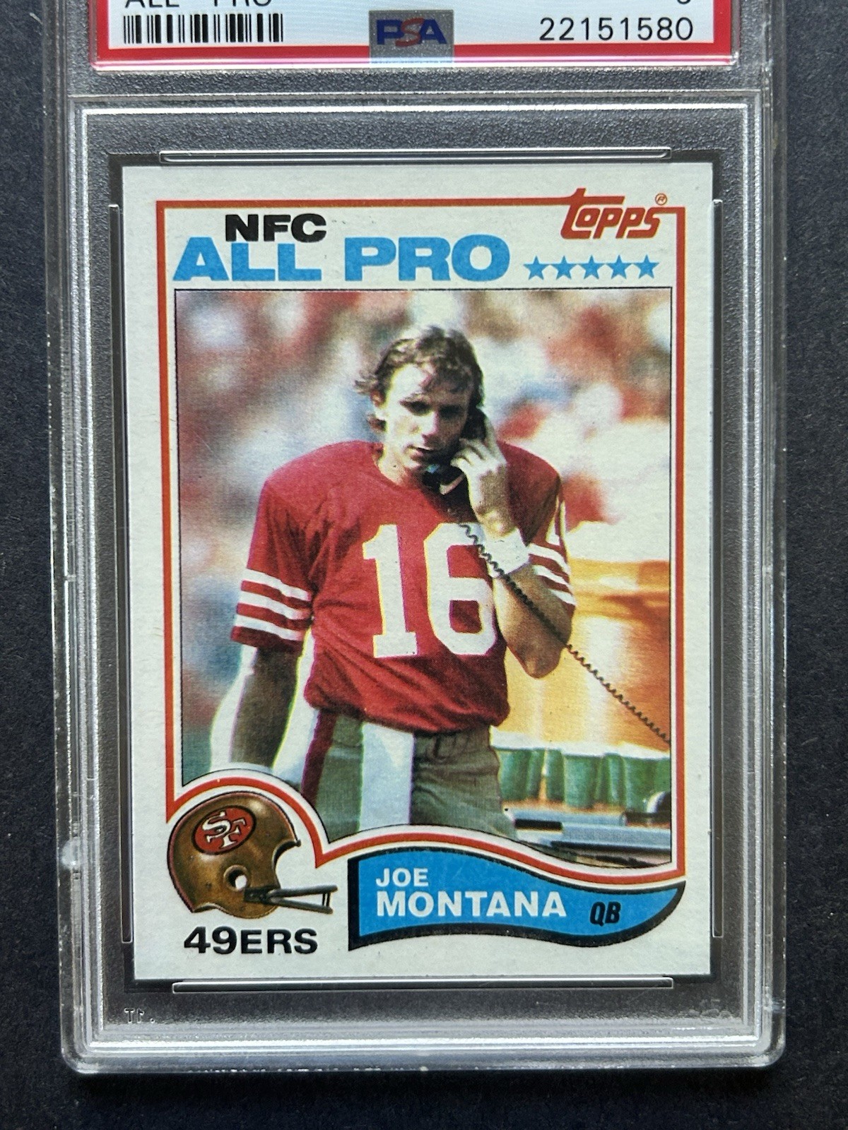 Joe Montana 49ers 1982 Topps #488 NFC All Pro PSA 9 view 2