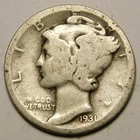 1931 D Mercury Dime 90% Silver G-VG  "Actual Coin Pictured - Not Cleaned"
