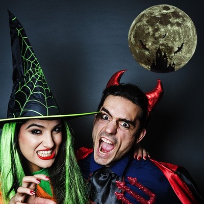 Kreatives Halloween -Wandaufkleber leuchtend Bat Moon Muster Wanddekoration
