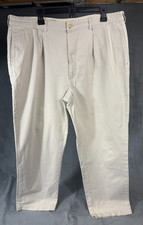 Vtg Polo Ralph Lauren Pants Mens 40X32 Khaki Pleated Chino Preppy Academia