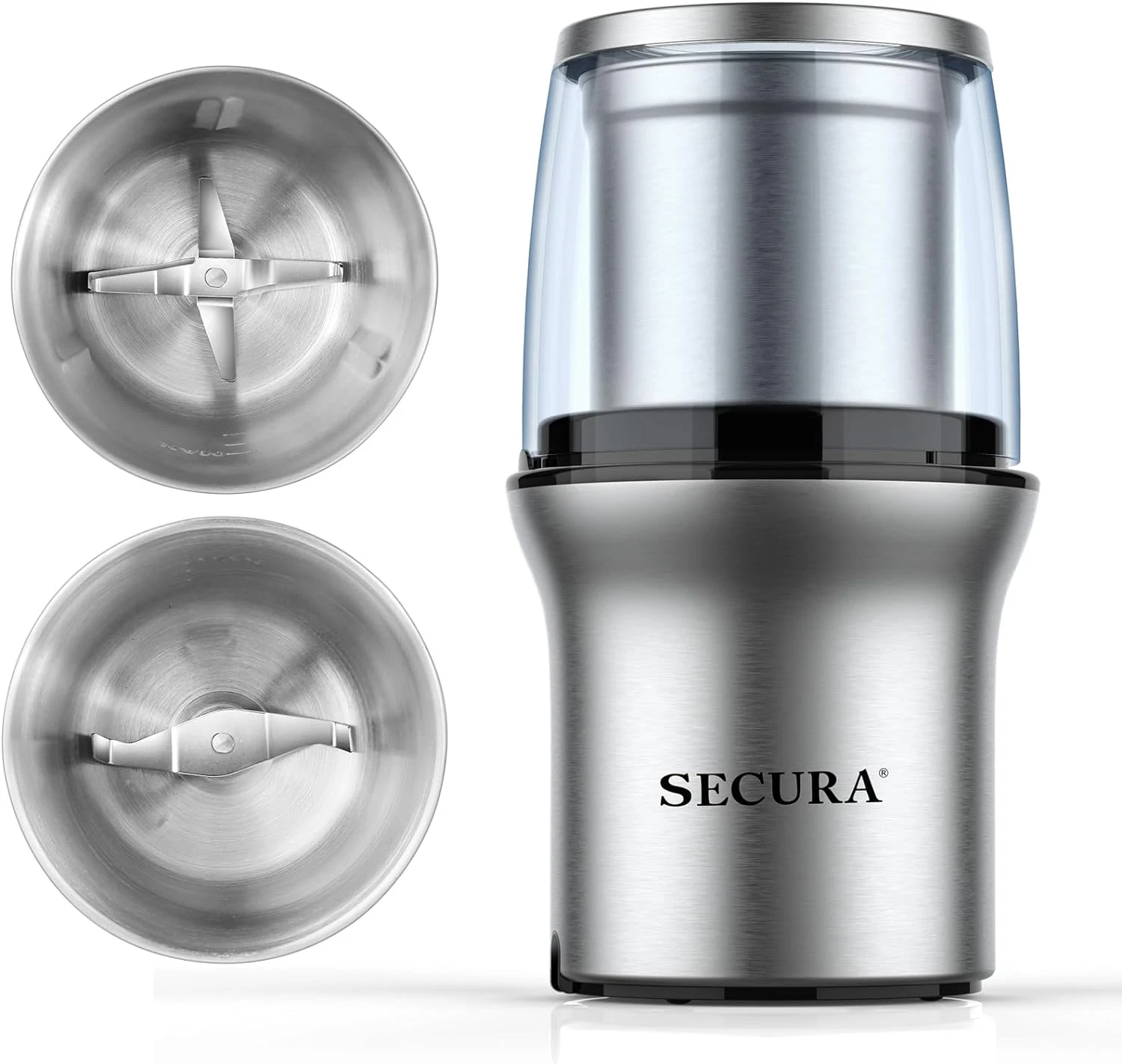 Versatile Electric Coffee & Spice Grinder with Dual Stainless Steel Blades