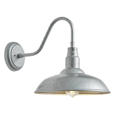 GOALPLUS 10in Dome Outdoor Gooseneck Barn Light Sliver Exterior Patio Wall Lante