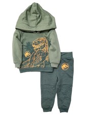 Jurassic World Infant Boys Green T-Rex Dino Outfit Pants  Sweatshirt Set 12m