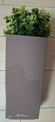 Lechuza Planzgefäß MAXI-CUBE, Farbe Taupe hochglanz, incl. Kunstblume, gepflegt