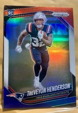 2025 Panini Prizm Red White Blue Treveyon Henderson Rookie Card #343 Patriots RC. rookie card picture