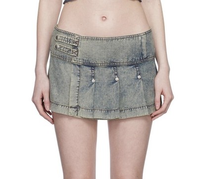 KNWLS Women s y2k Insipired Denim Ultra Mini Issa Skirt 8 MSRP $630