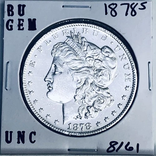 1878 S BU GEM MORGAN SILVER DOLLAR UNC MS+++ U.S. MINT RARE COIN 8161