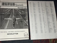 Vintage Magazine Contact RAFAS Quarterly Summer 86 Newsletter & Membership List