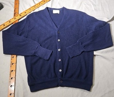 Vintage Jefflinks Lord Jeff Cardigan Mens XL Blue Sweater USA 