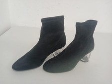 Zara Trafaluc Women’s Black Suede Sock Style Heeled Boots UK (6) EU (39) A40