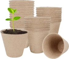 30 Packs Peat Pots, 3.1 Inch Seed Starting Pots Without Drainage Holes, Biodegra