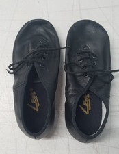 Leo's Jazz Dance Shoes Ladies Sz 3.5 7178 Black Leather Split Sole Lace Up 5030