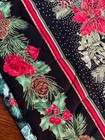 Handcrafted -Quilted Table Runner NEW 2026-Christmas-Poinsettias, Pinecones/Gold — photo 2