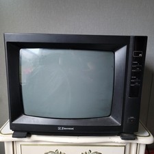 VTG 1992 Emerson TC1365B 13" CRT TV Woodgrain Top For Parts/ Repair Retro Gaming