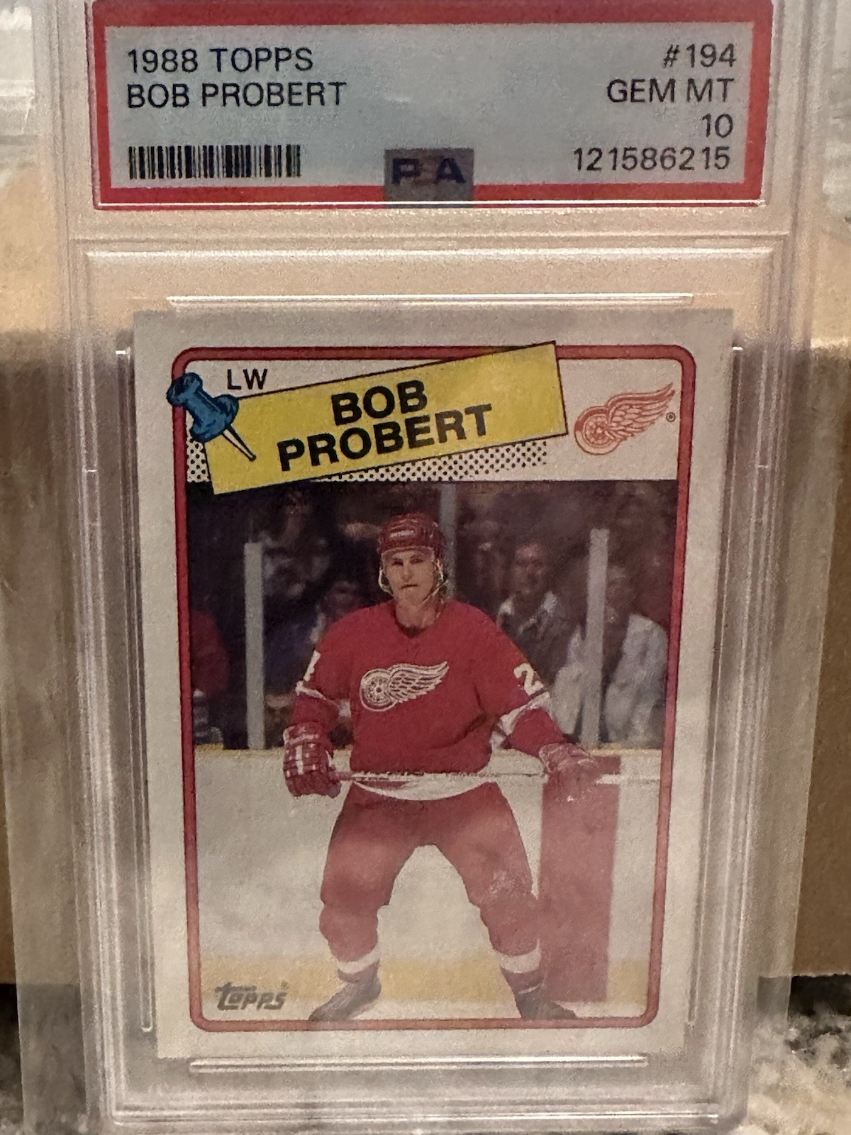Bob Probert 1988 Topps #181 Rookie Card PSA 10 / Just Graded