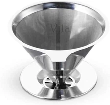 Coffee Filter, Fine Mesh Coffee Maker, Stainless Steel Pour Over Coffee Dripper