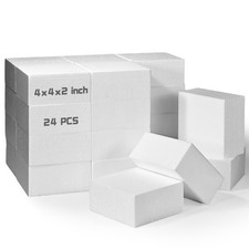 24 Pcs Craft Foam Blocks,4x4x2In Styrofoam Blocks,White Foam Bricks for Proje...