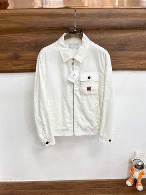 Brunello Cucinelli Men's Collared Jacket with Front Letter Logo   Size L