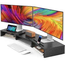 Dual Monitor Stand Riser for 2 Monitors, Monitor Stand for Desk, Adjustable C...