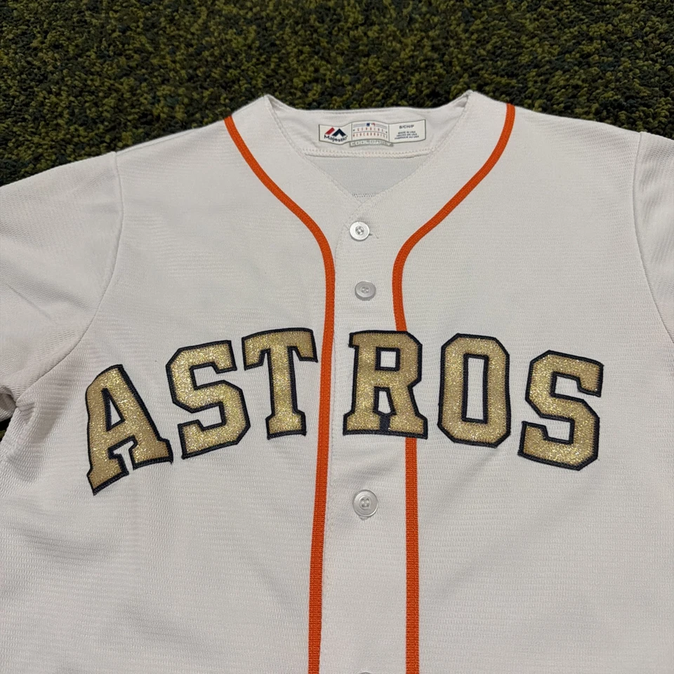 Camiseta majestuosa Justin Verlander Gold Rush 2017 de los Houston Astros MLB para hombre talla pequeña Foto 4 de 4