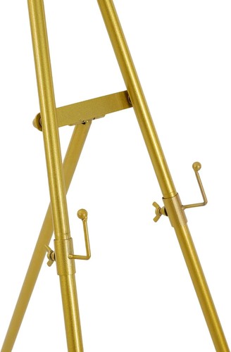 Gold Large Adjustable Floor Standing Easel for Wedding Display Metal Stand - 第 8/9 張圖片