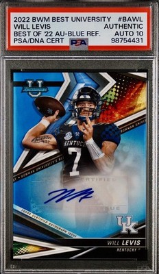 Will Levis 2022 Bowman Best  BLUE Refractor Rookie Auto RC /150 - PSA 10
