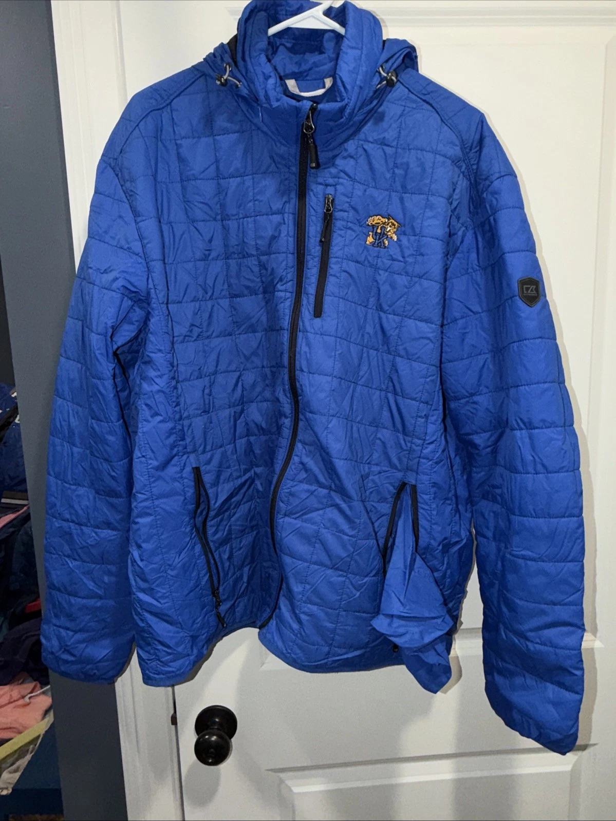 Cutter & Buck Blue Quilted Packable Puffer Jacket Kentucky Wildcats Men’s 2x