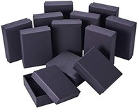 Nbeads 12 StüCk Karton Schmuck Box Set, Rechteck Kraft Schwarz Pappschachteln