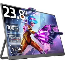23.8" Portable Monitor 100Hz Gaming Display USB-C Monitor Full HD for PS4/5 Xbox