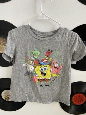 Nickelodeon SpongeBob SquarePants Gray Unisex Kids T-Shirt S Cotton Blend