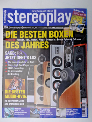 STEREOPLAY 1/03,KEF REFERENCE 207,PIEGA C 10 LTD,WILSON SOPHIA,SONUS AMATI HOMAG
