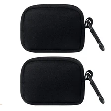2-Piece Mini Pouch with Carabiner Clip Unisex Small Organizer Case for Electr...