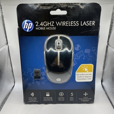 NEU HP 2,4 GHZ Wireless Laser Mobile Maus (Windows 7 / XP / Vista)