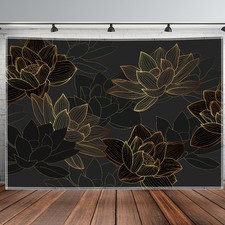 1pc Ultra Large Vibrant for Lotus Flower Tapestry - Golden & Brown Floral Design
