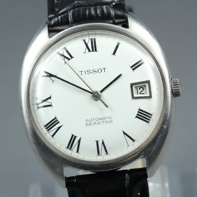 1965 TISSOT Seastar Cal.784 21J Roman Dial Automatic 35mm Men Watch C-Line Case